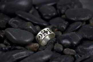 Silver symbol ring