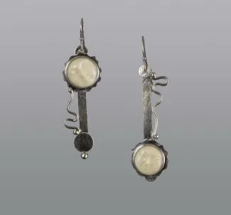 Silver and ivory earrings