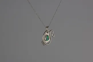 Silver and opal pendant
