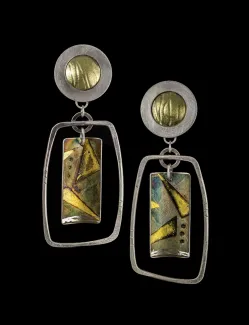 Silver and gold earrings