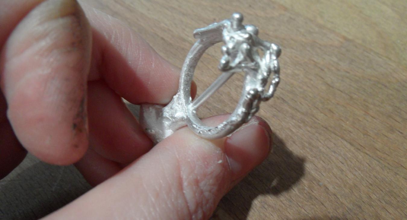 A cast ring ready for finishing