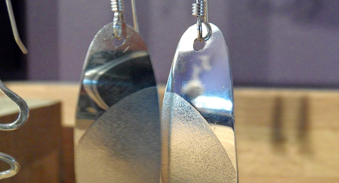 Textured sterling silver earrings