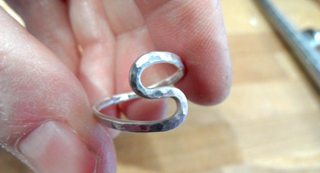 A sterling silver ring.