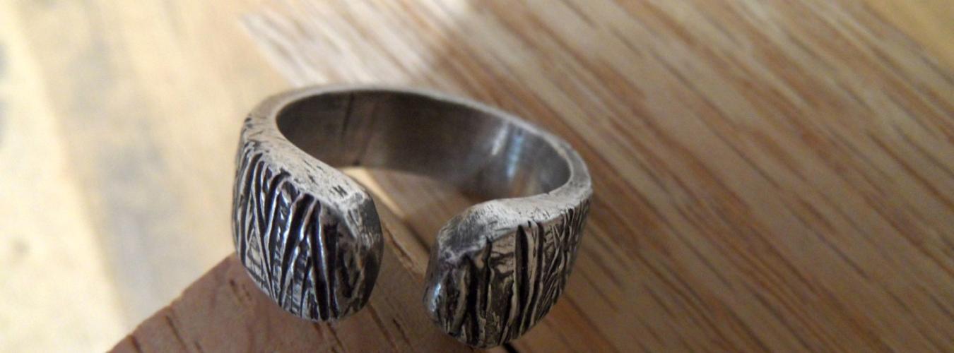 Cast silver ring