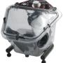 transparent box with mechanisms for sandblasting
