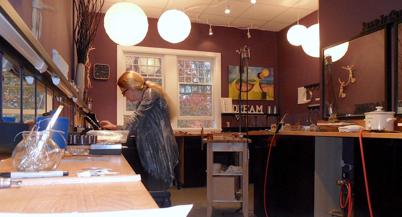 Blair in the studio