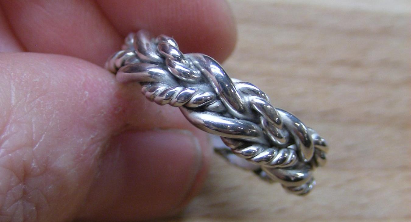 Silver braided ring