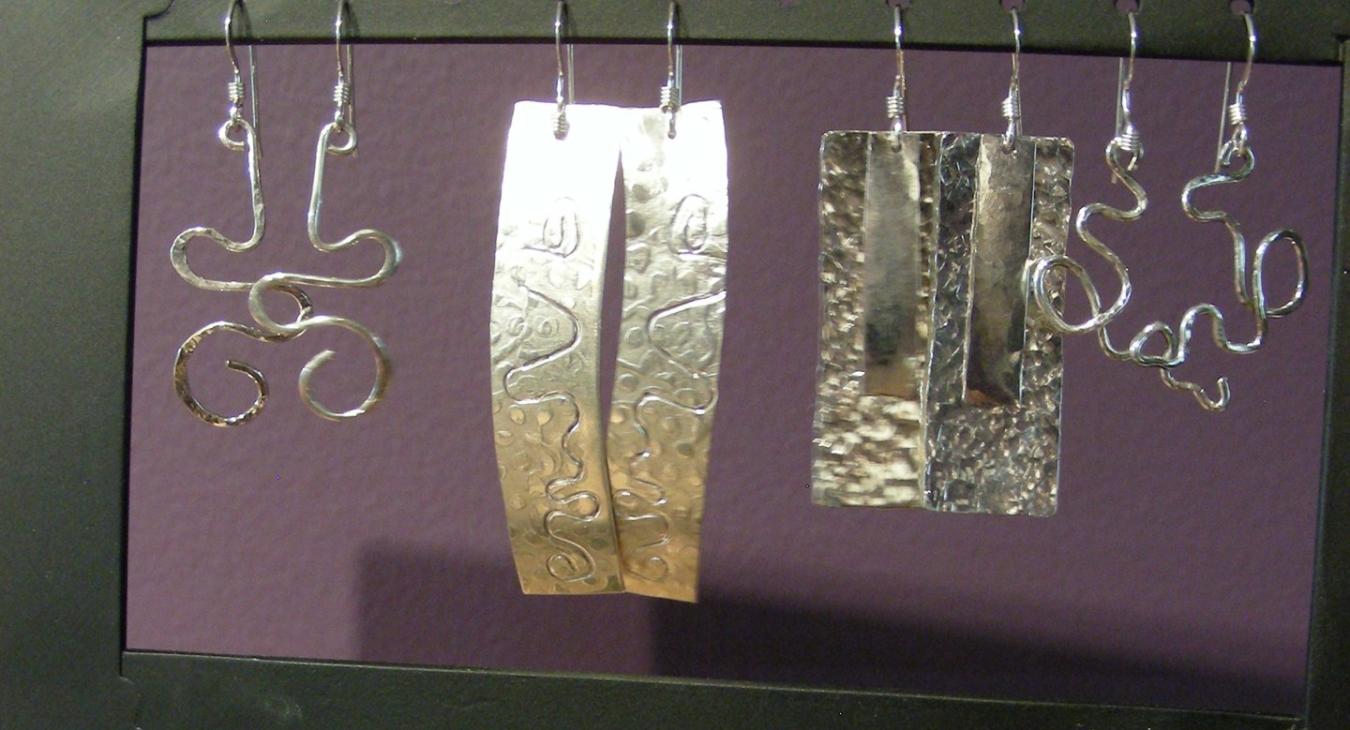 Student earrings on display
