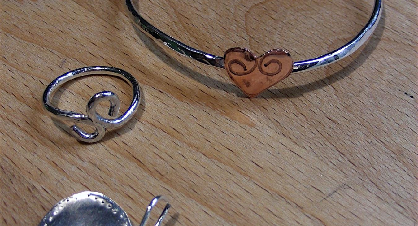 Heart bracelet ring and pendant