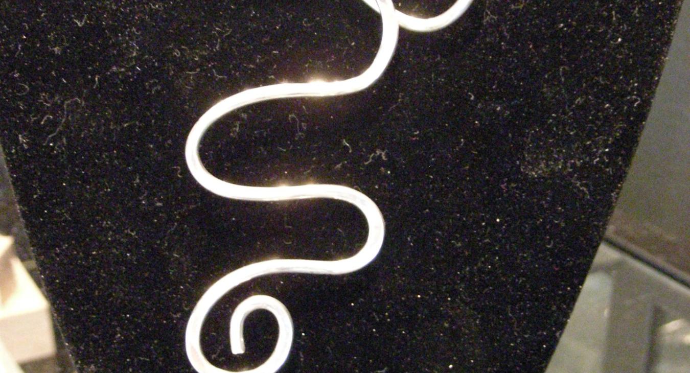 Silver forged twist pendant