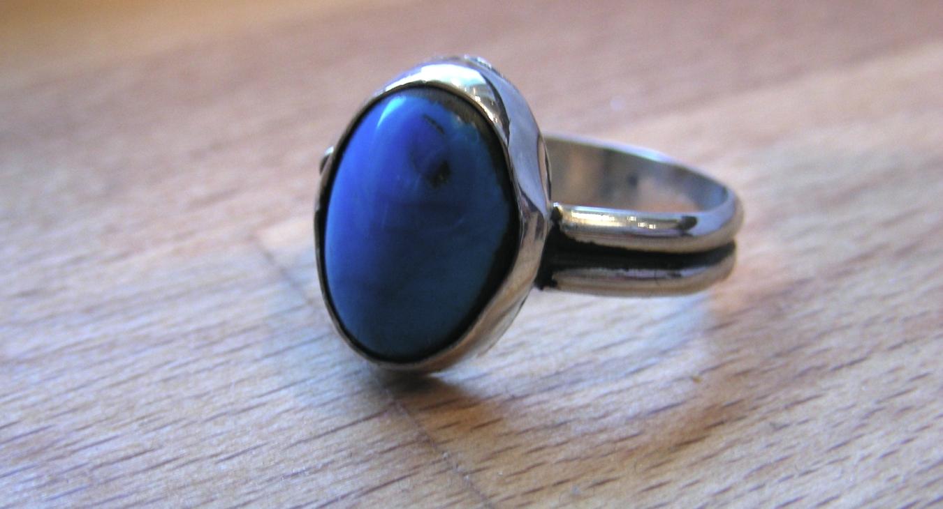 Howlite ring with silver band by Maura Taylor
