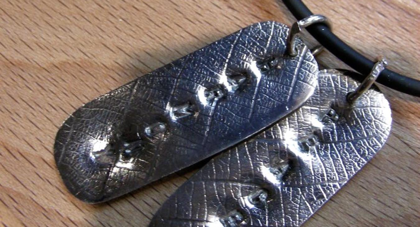 Oxidized silver letter pushed pendants by Roxana