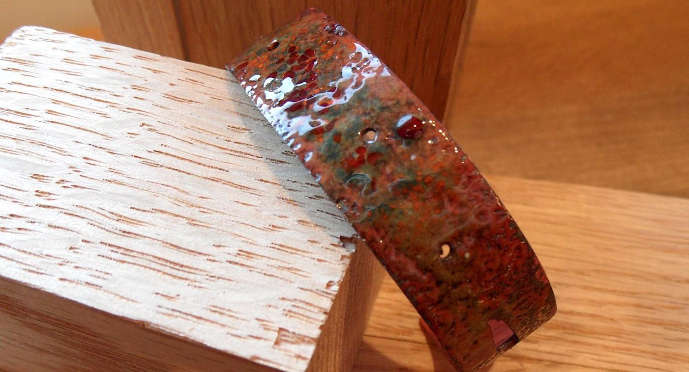 Copper enameled cuff