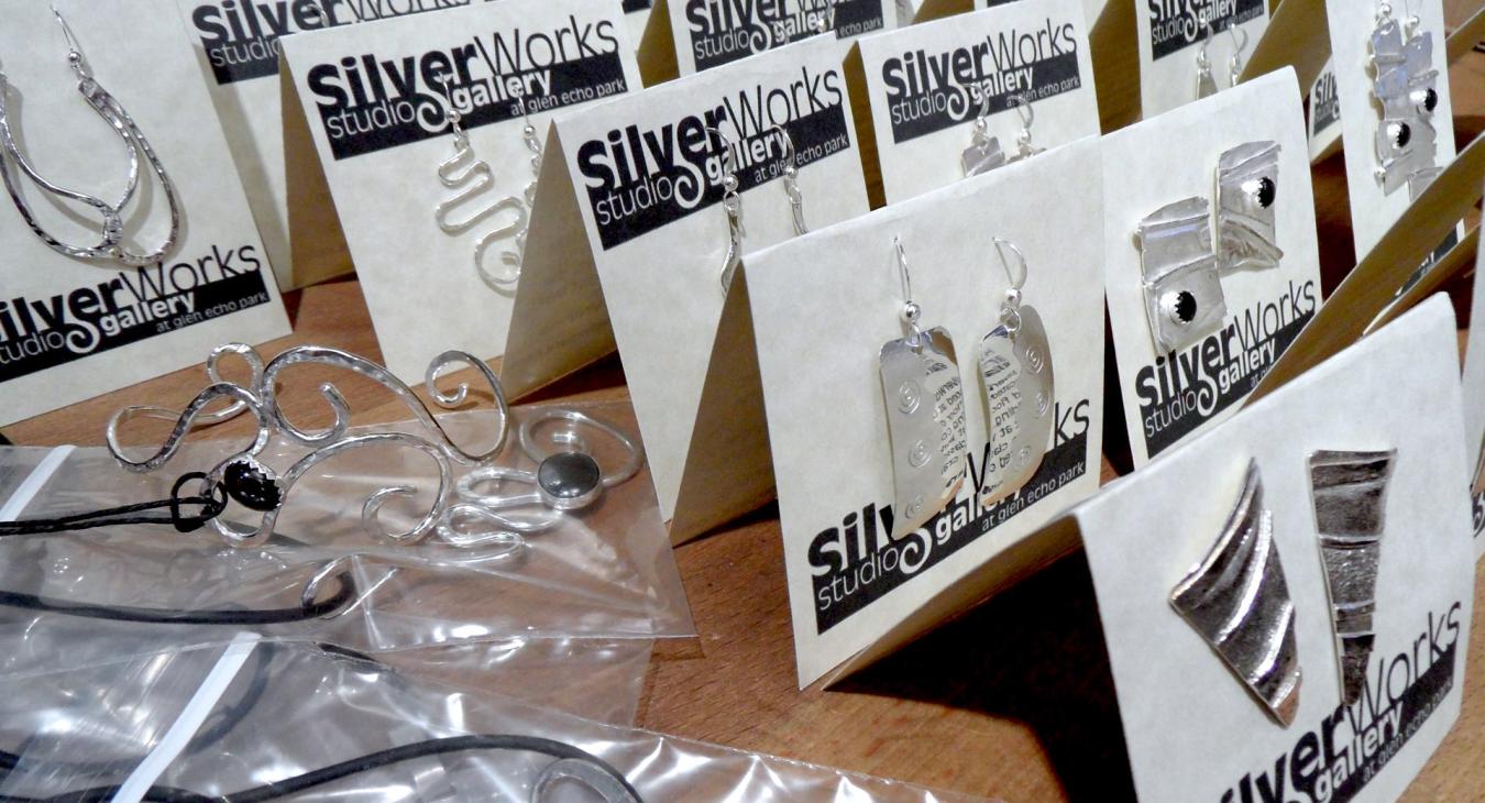 Jewelry on cards ready for sale.