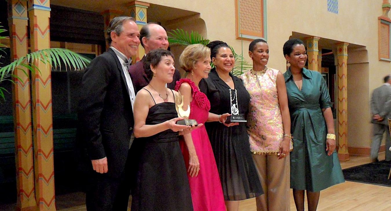 The winners with the handcrafted awards