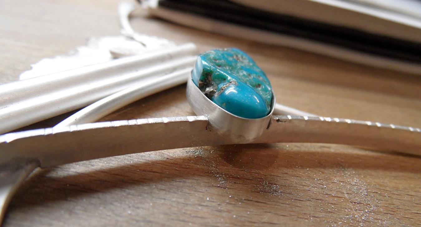 Test fitting the turquoise