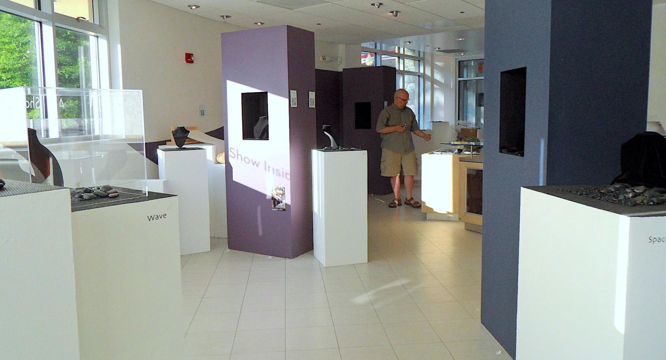 Empty display cases