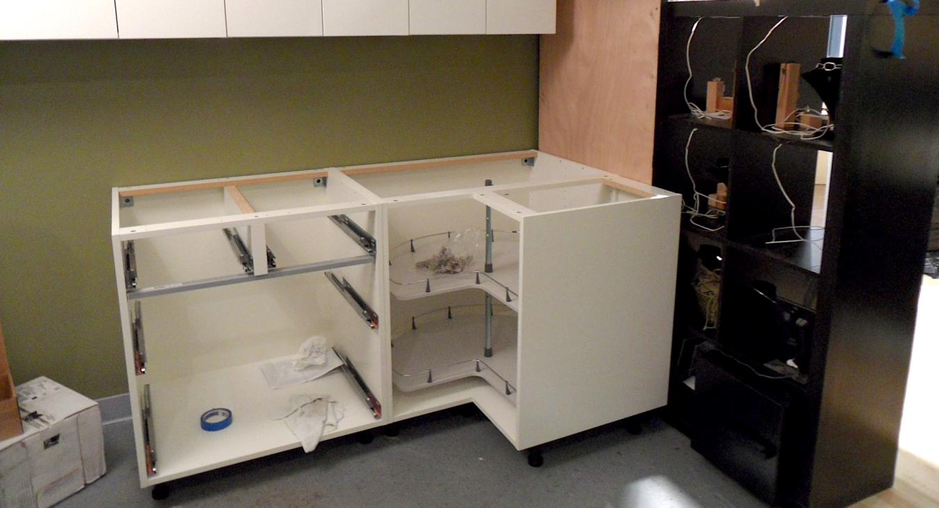 Setting up Ikea cabinet