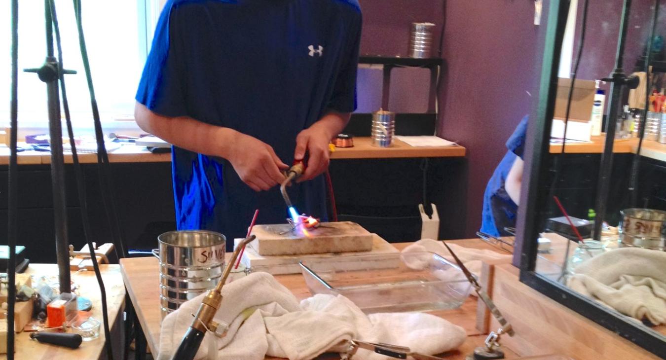 John melting and fusing some copper