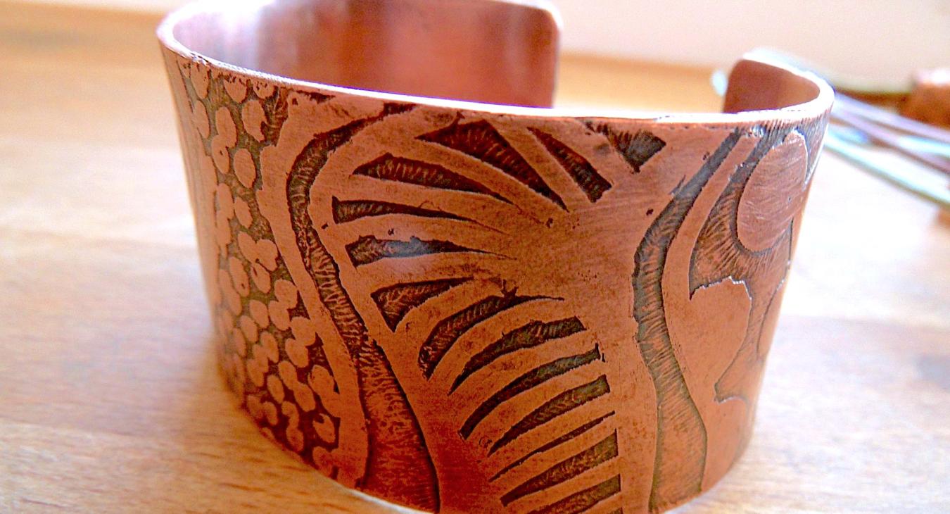 Etched bracelet by Joan Danoff