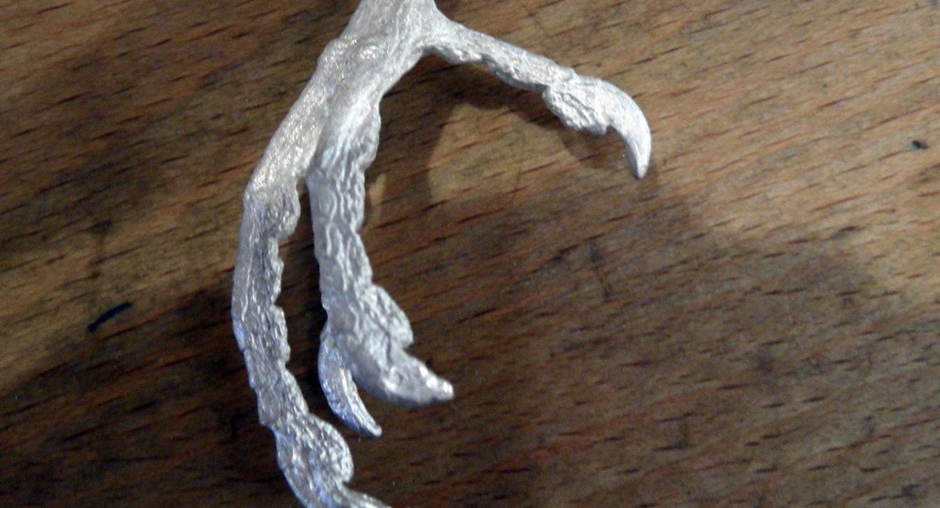 Bird claw newly cast ready for finishing
