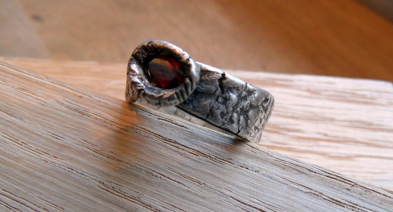 Sterling metal clay ring
