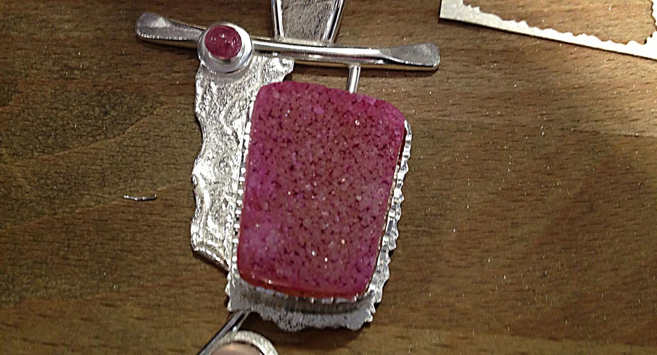 Pink tourmaline pendant