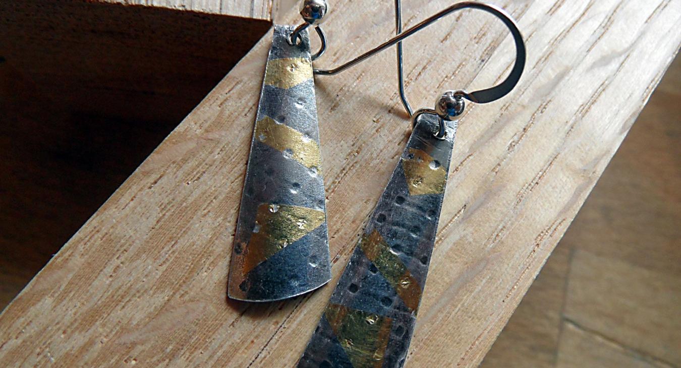 Oxidized and Keum boo earrings 
