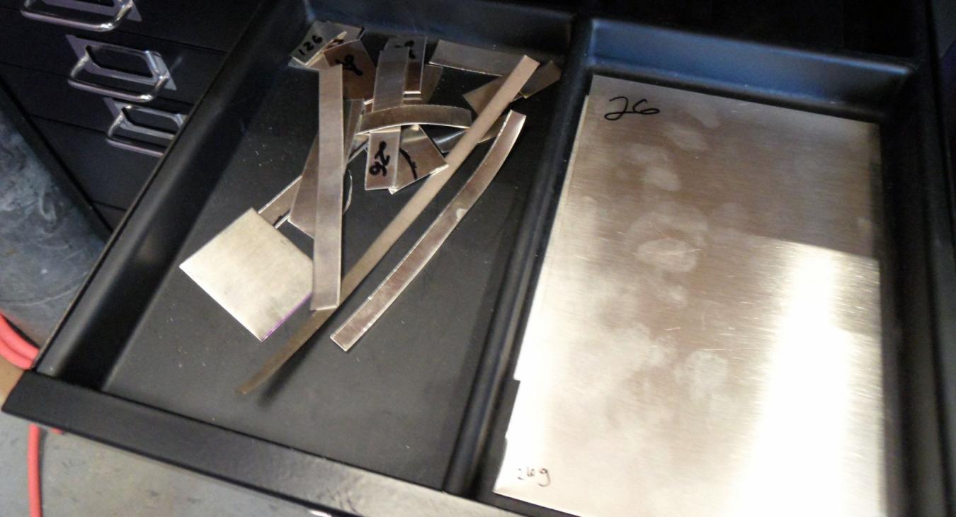 open sheet drawer with full sheet on right and pieces on left
