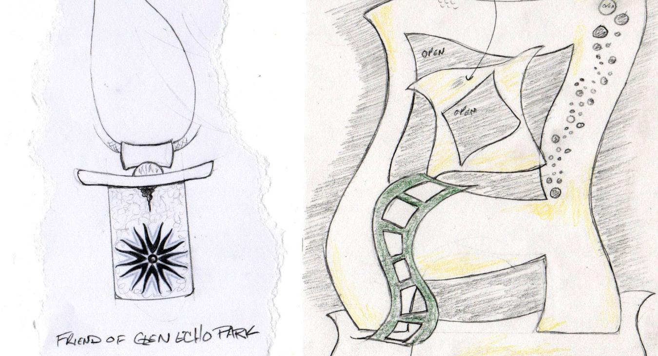 sketches showing gala award concepts