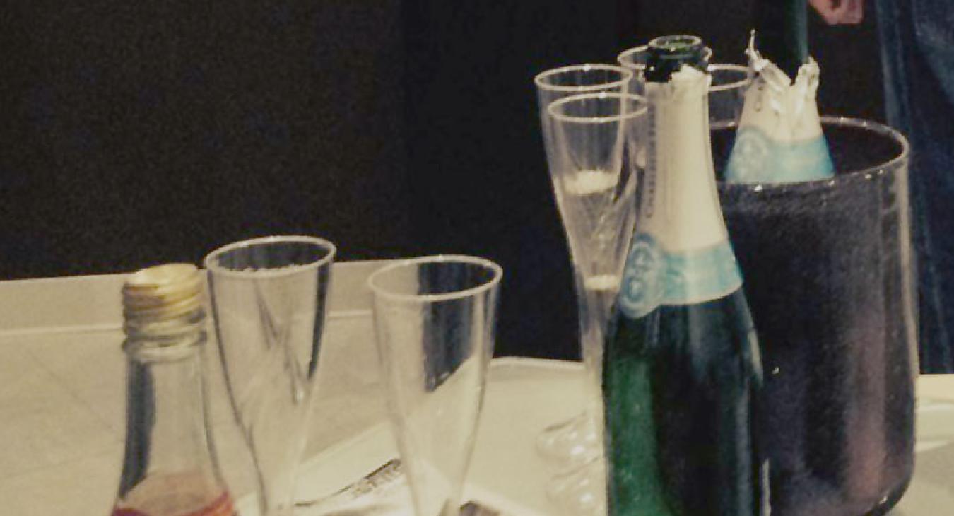 Prosecco bottle and glasses