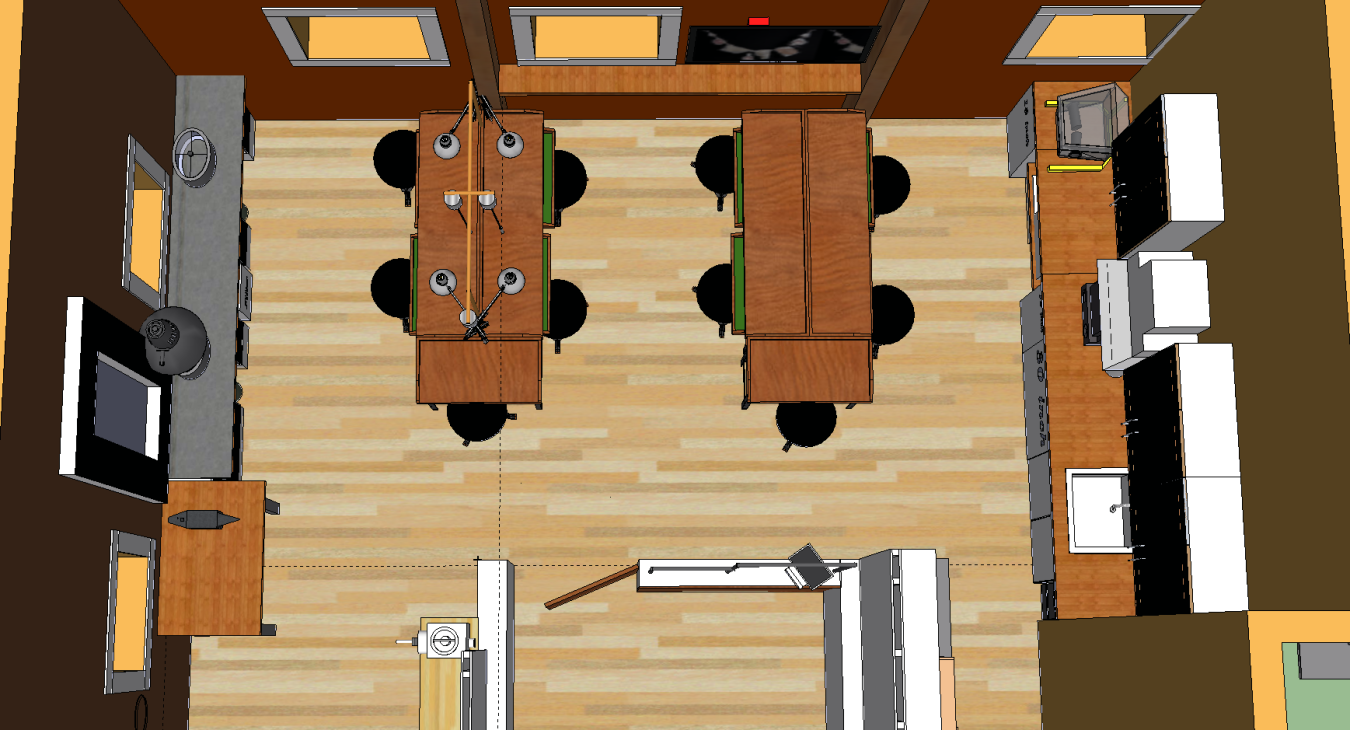top down illustrated floor plan of studio 2