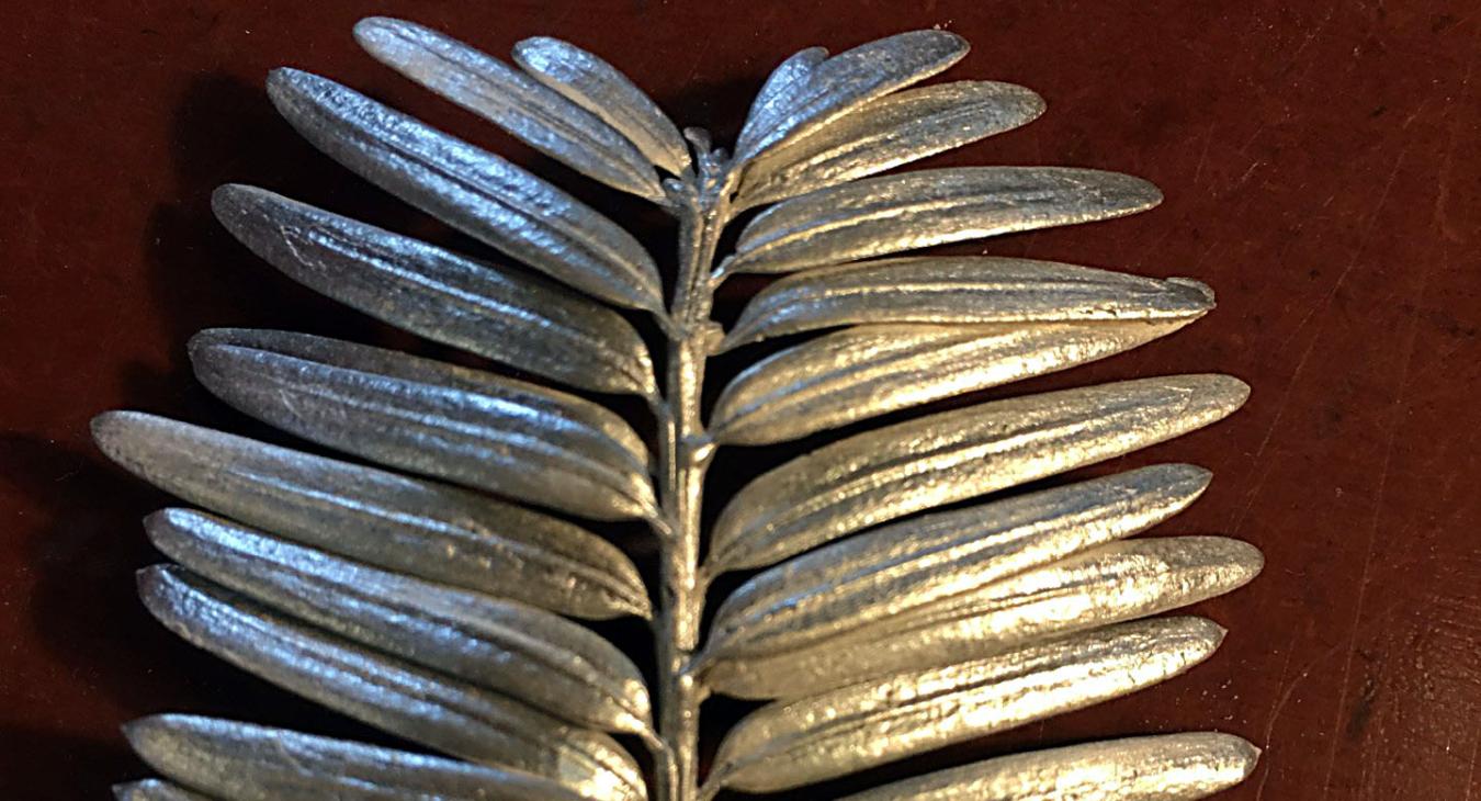 silver cast fern with detailed leaves