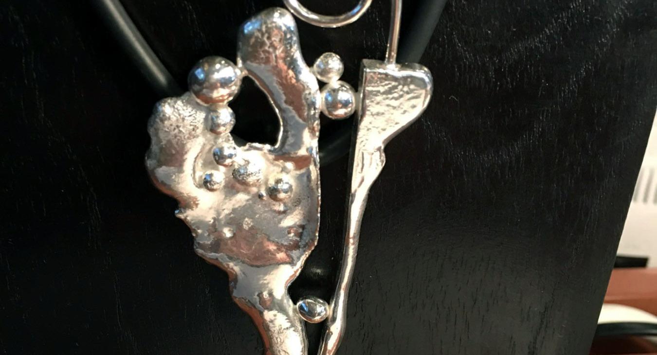 silver cast and fusion pendant