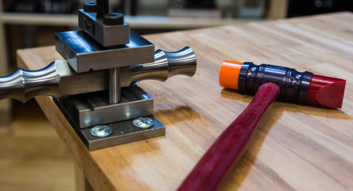 Bench surface before gouging
