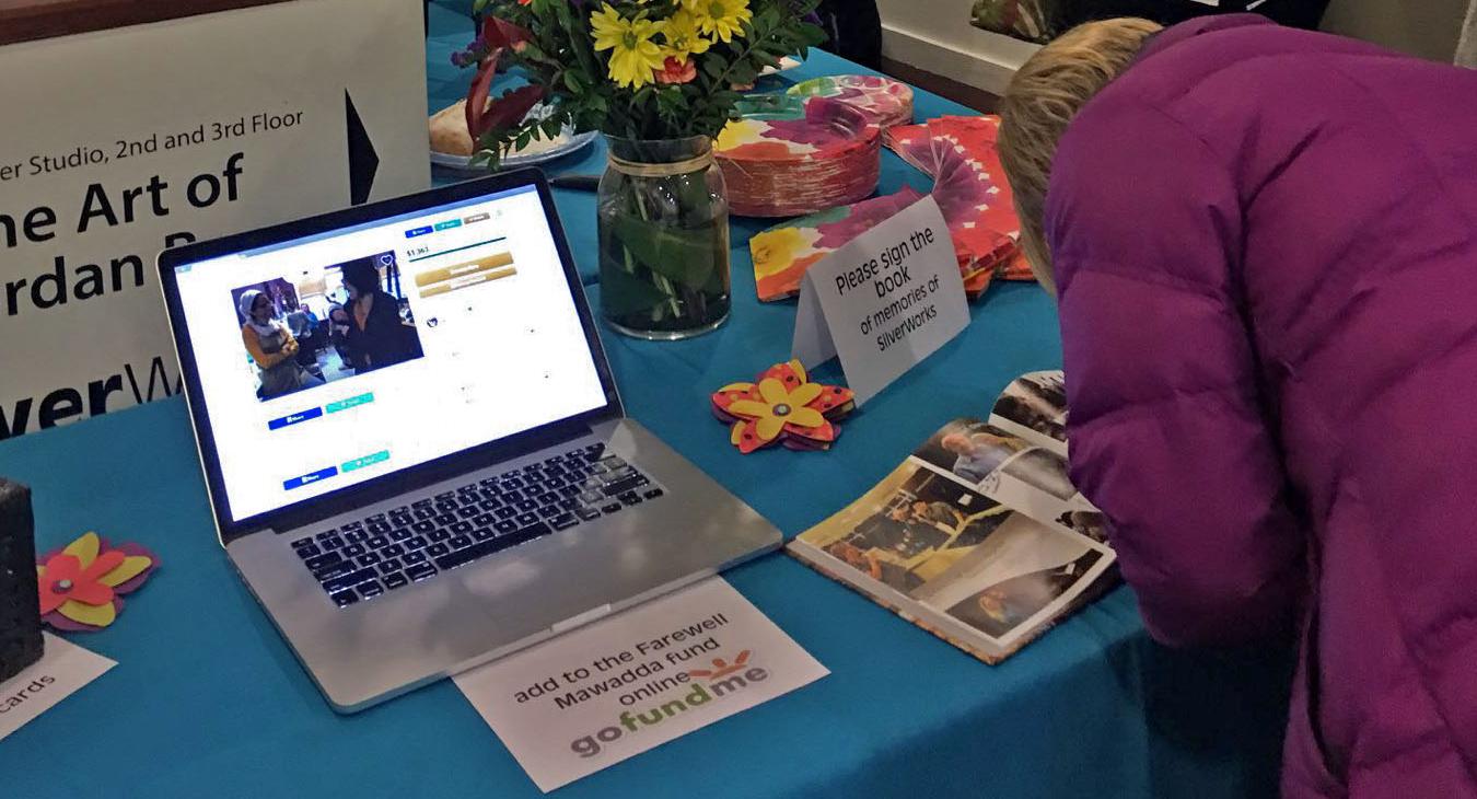 Computer showing gofundme page