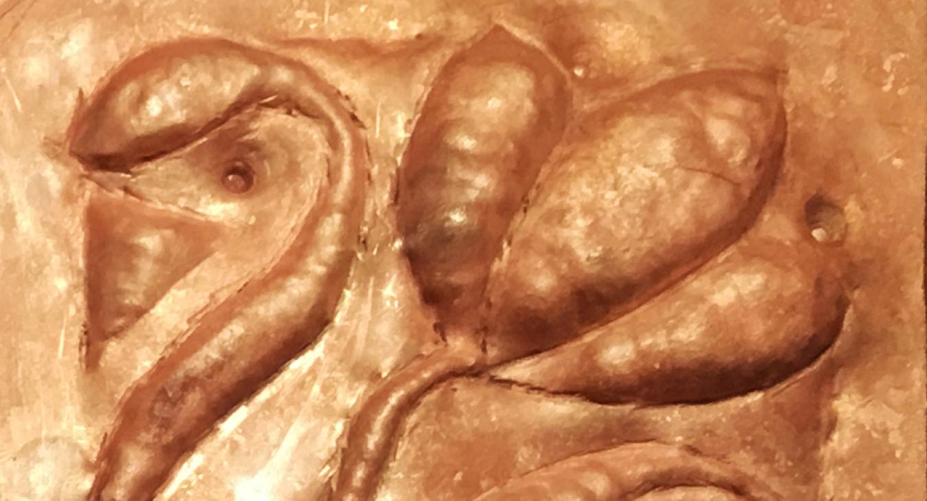 student panel showing chasing and repousse flower