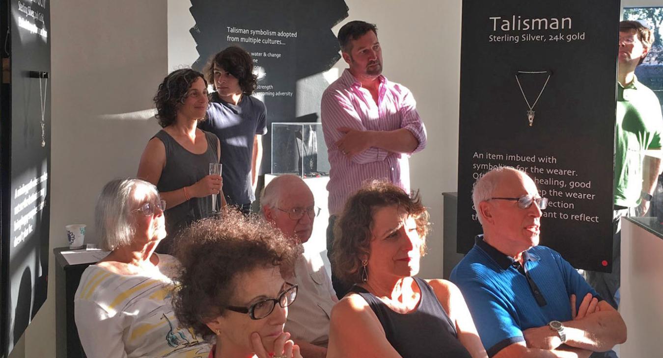 Louis' family and others watching the artist talk