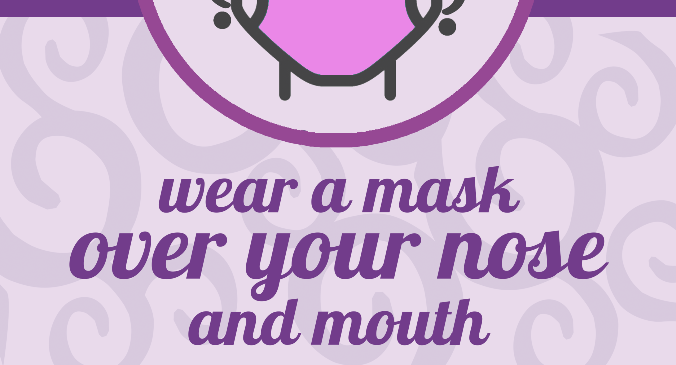 purple sign with mask rules