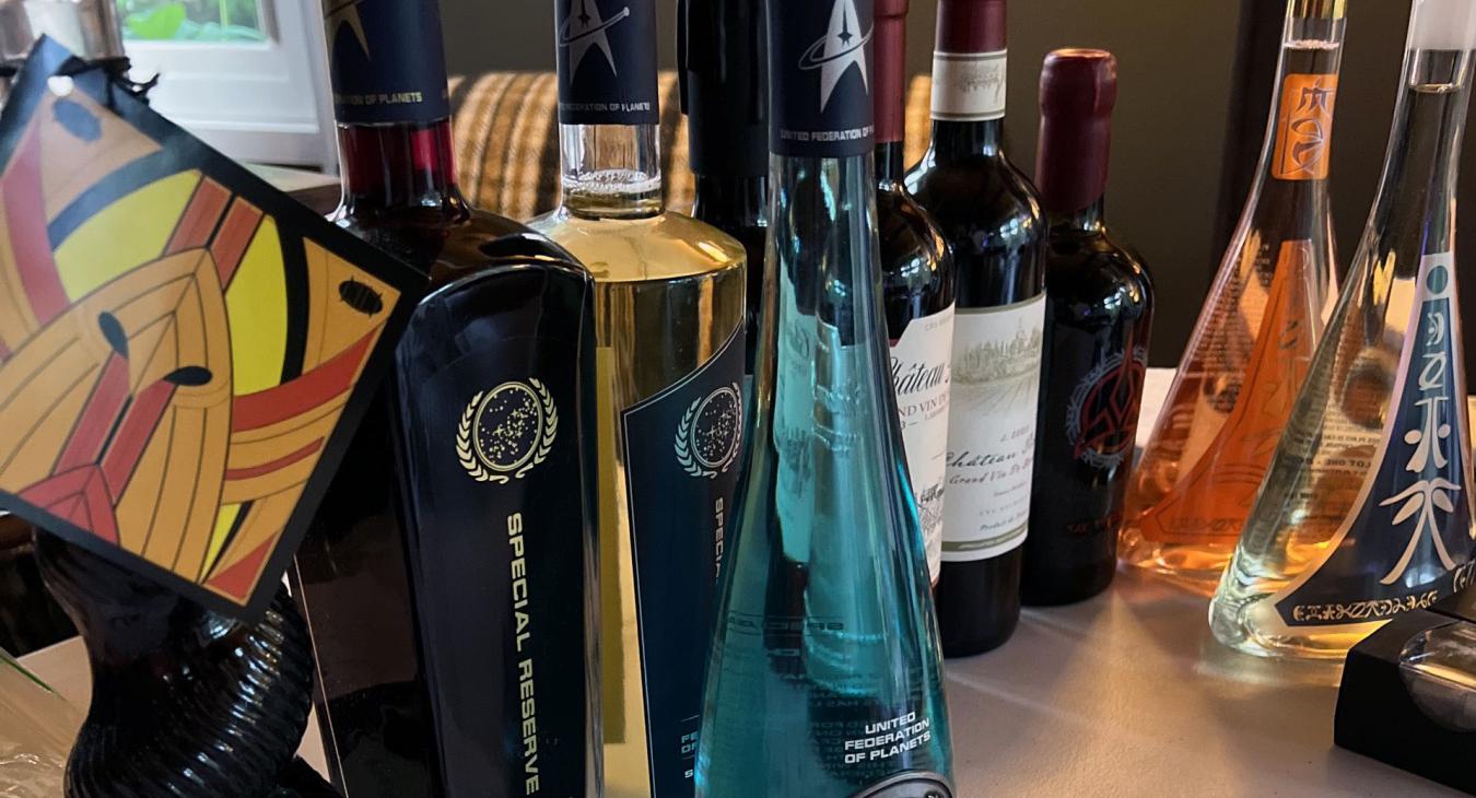 various wine bottles lined up