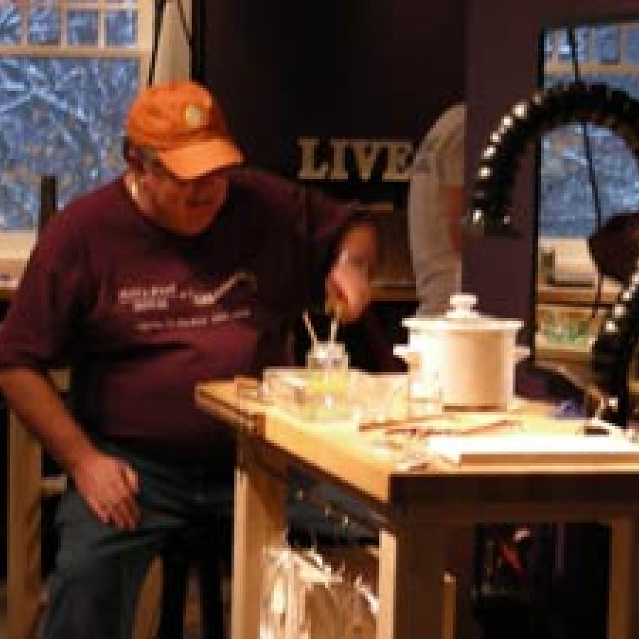 Doyle at the solder station