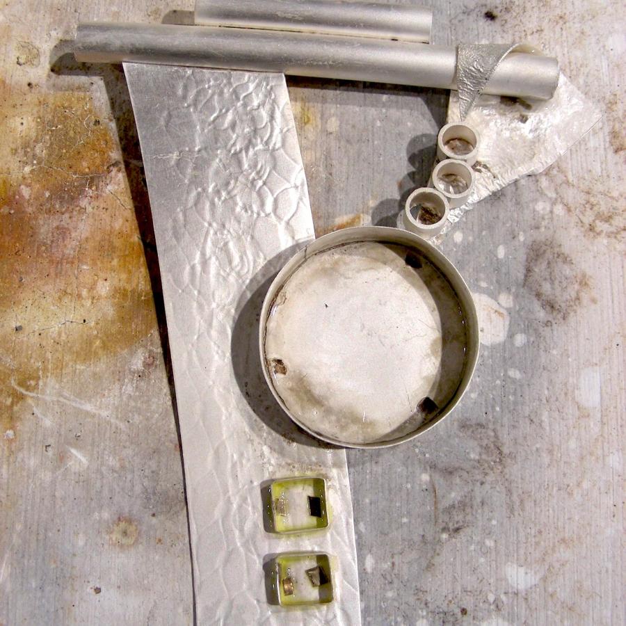 All of the pendant pieces in place