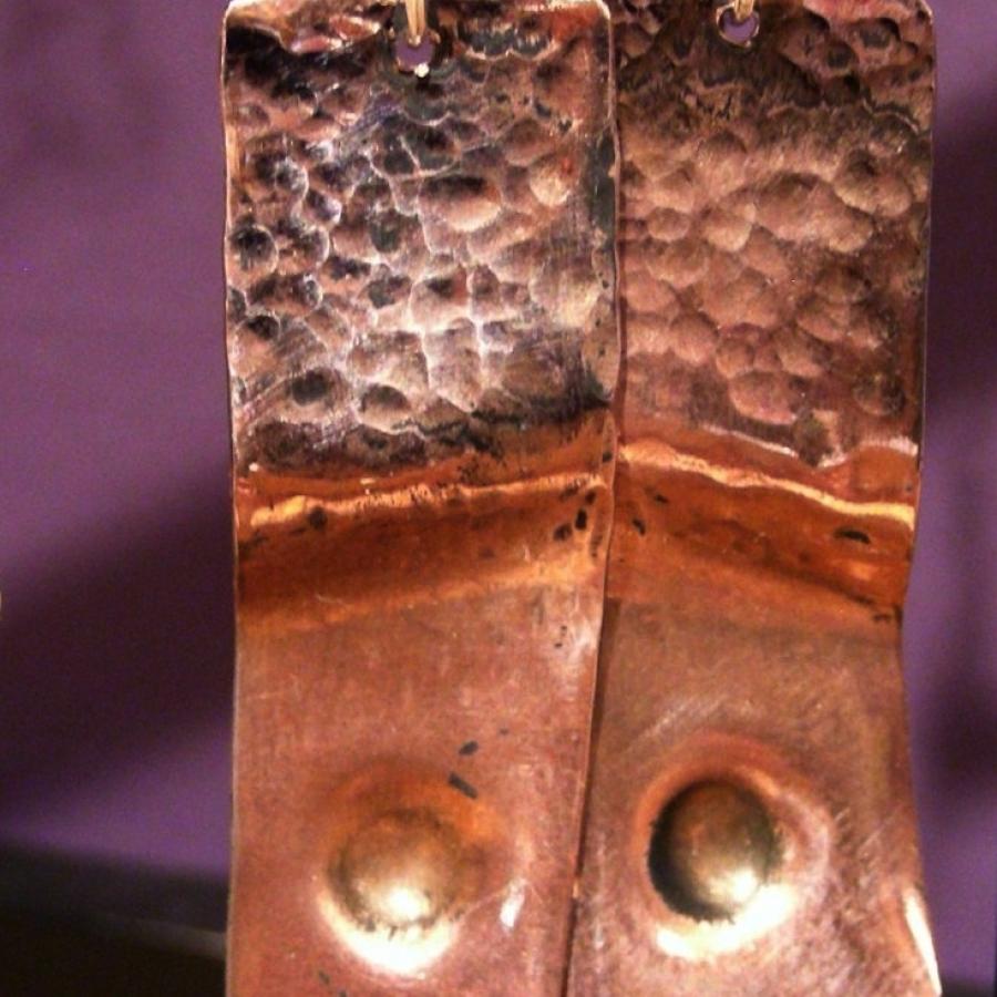 Copper earrings by Andre Lindenfelser