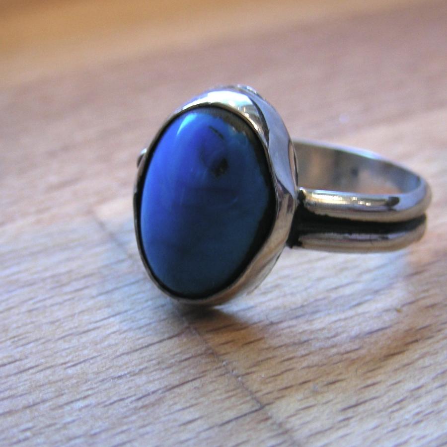 Howlite ring with silver band by Maura Taylor