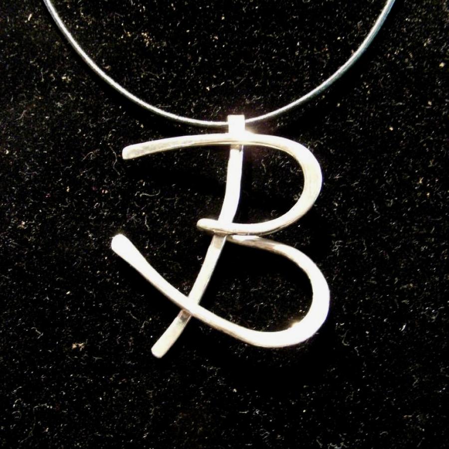 Silver letter "B" pendant