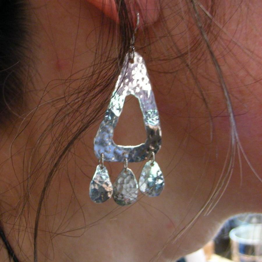 Hammered dangle earrings by Samantha
