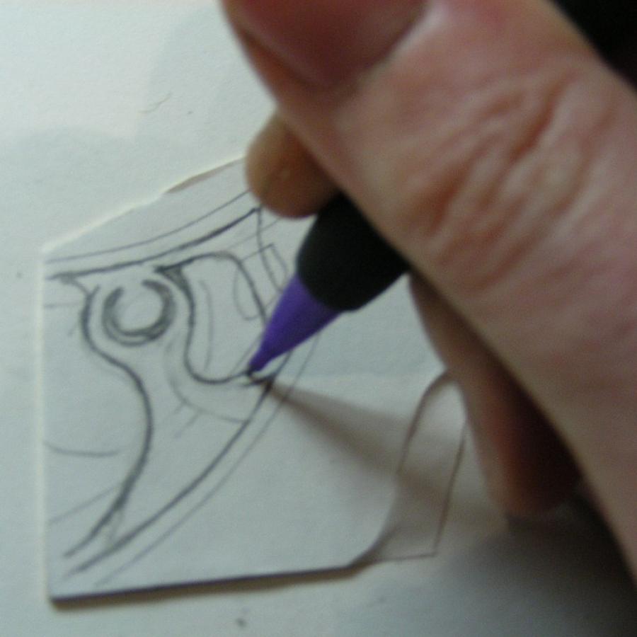 Sketching out the saw template