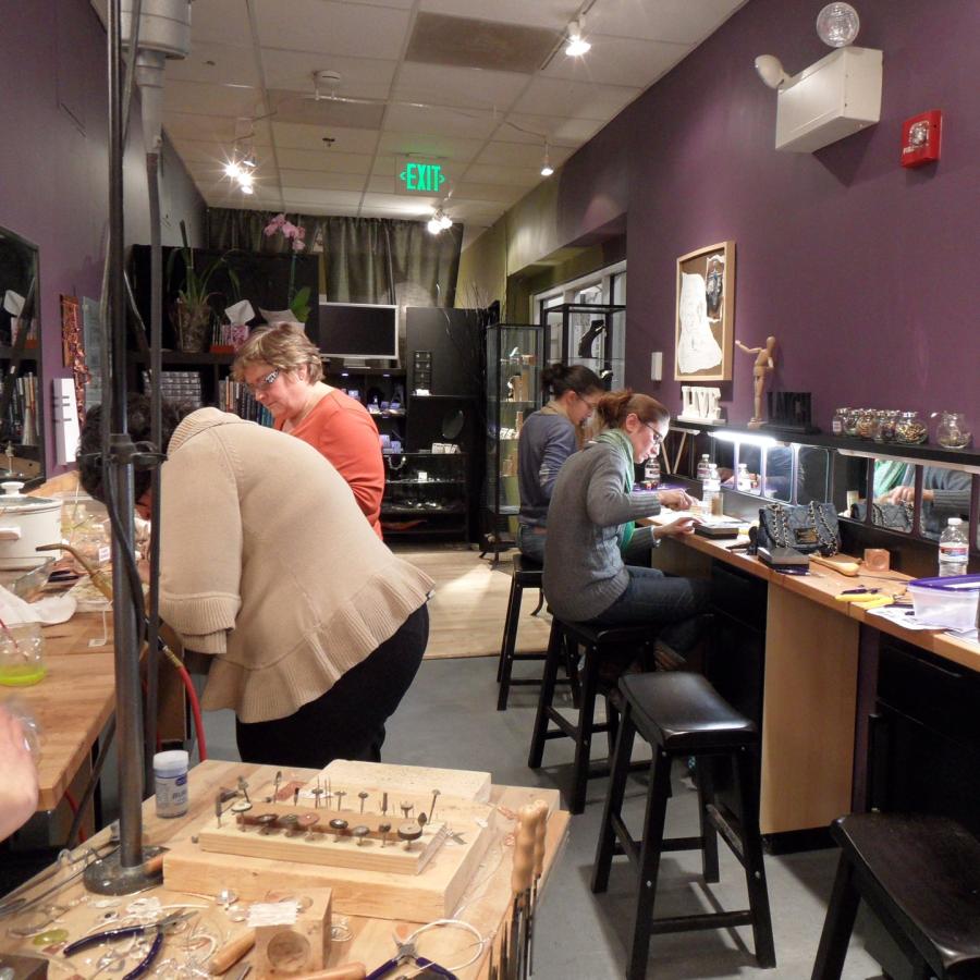 Student working on projects