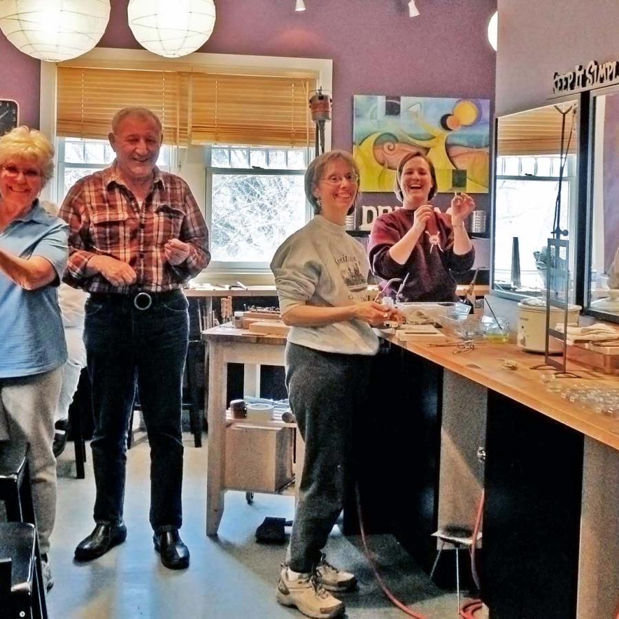 Class of fun...Sharon, Sandi (in back) Zafer, Kathleen, and Julianne.