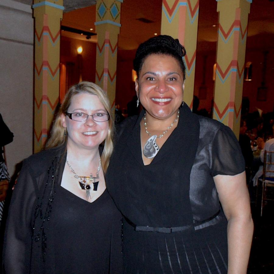 Here I am with Suzan Jenkins the recipient of the Friend of Glen Echo Park Award. She is wearing “The Giver”, created specifically for her for this event.